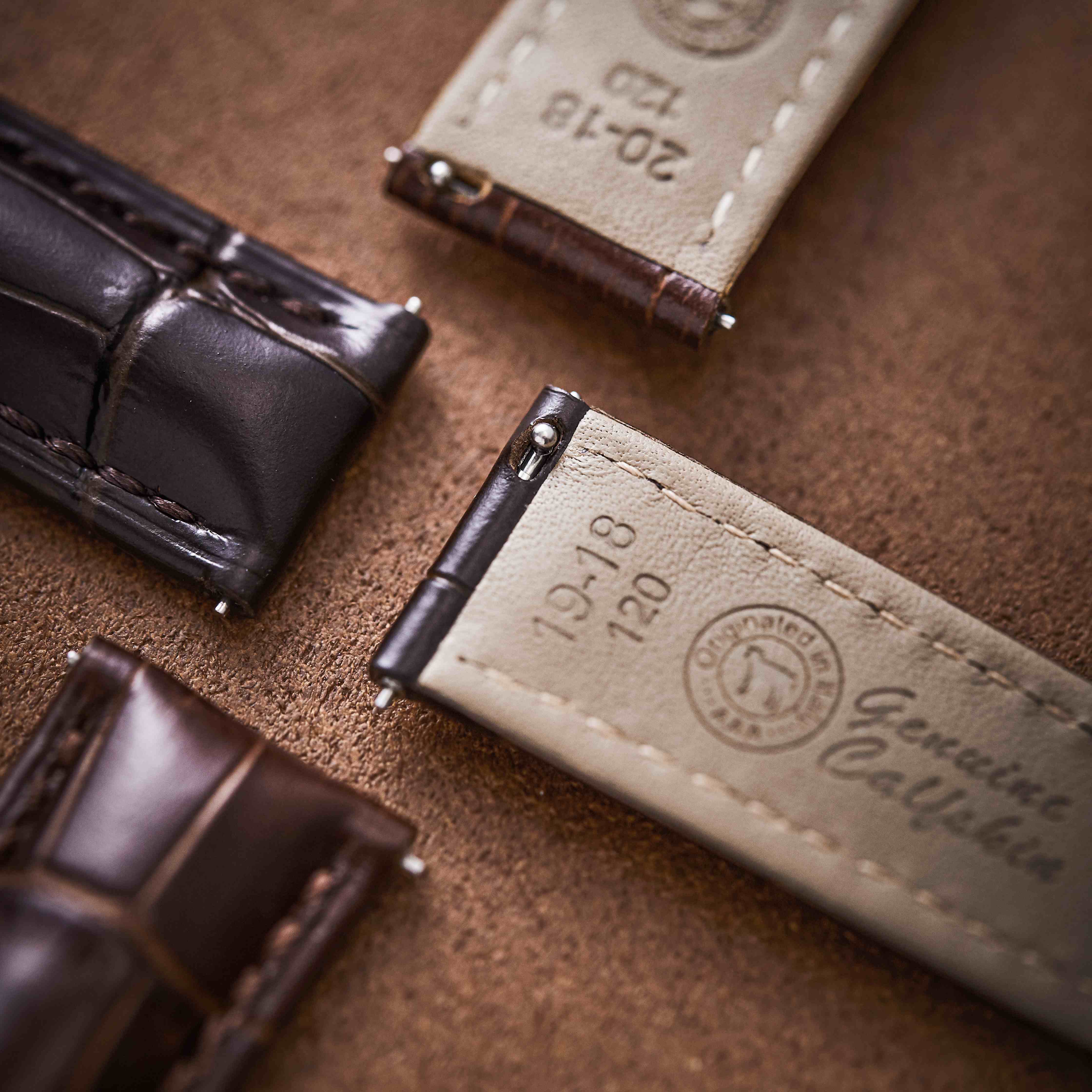 Black 3A Alligator Grain Genuine Leather Strap
