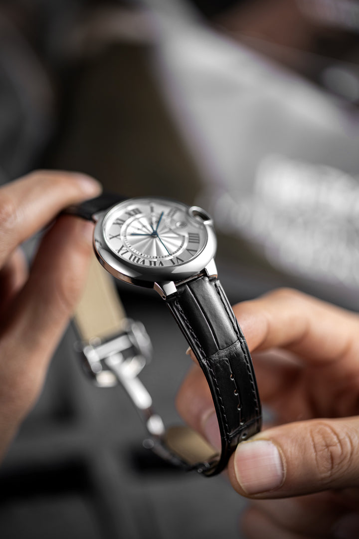 Black Quick-Release Nile Crocodile Straps for Cartier Ballon Bleu