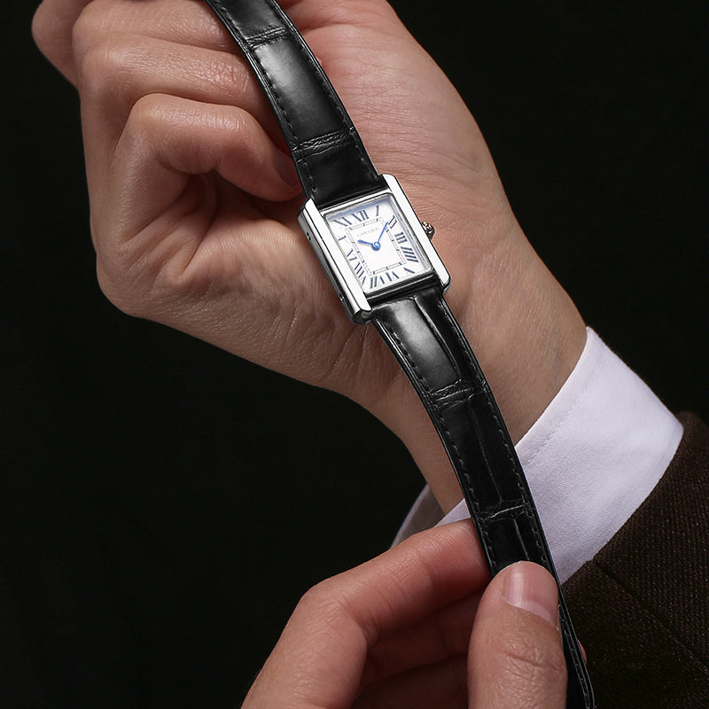 Black Nile Crocodile Strap for Cartier Tank