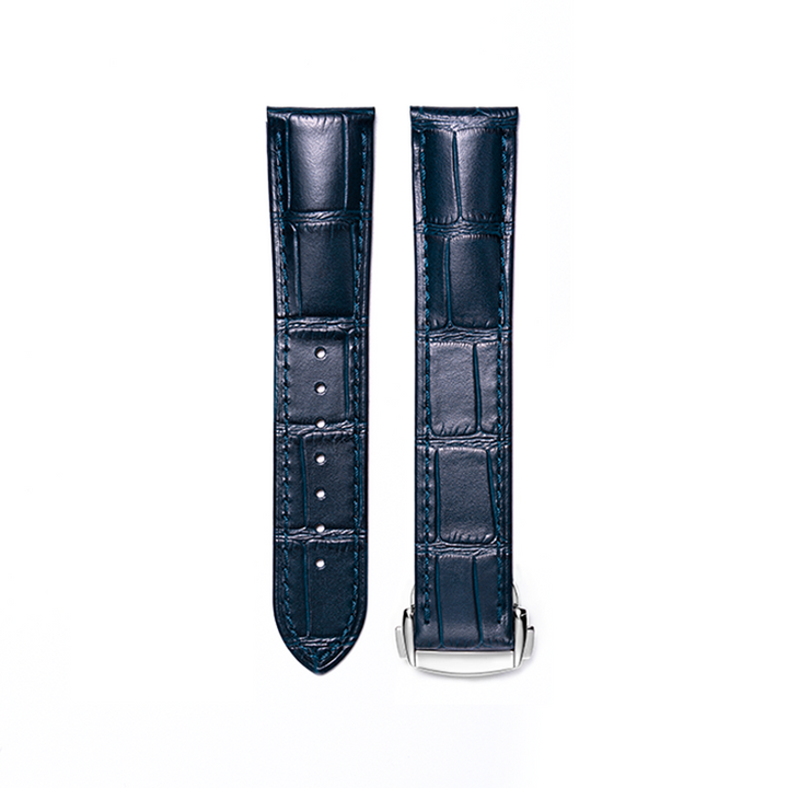 Blue Alligator Grain Genuine Leather Strap for Omega Seamaster