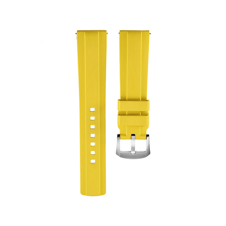 Yellow Brushed FKM Rubber Strap