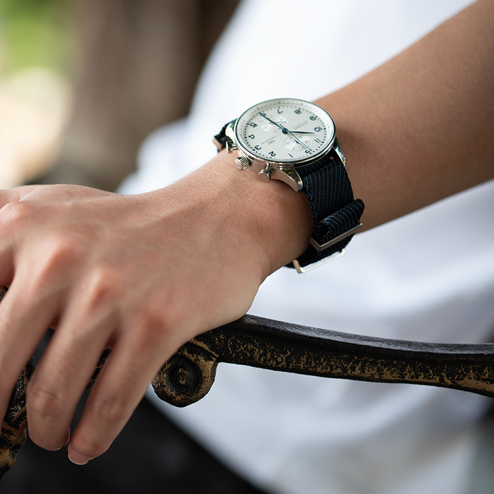 Nylon Black And Blue NATO Strap