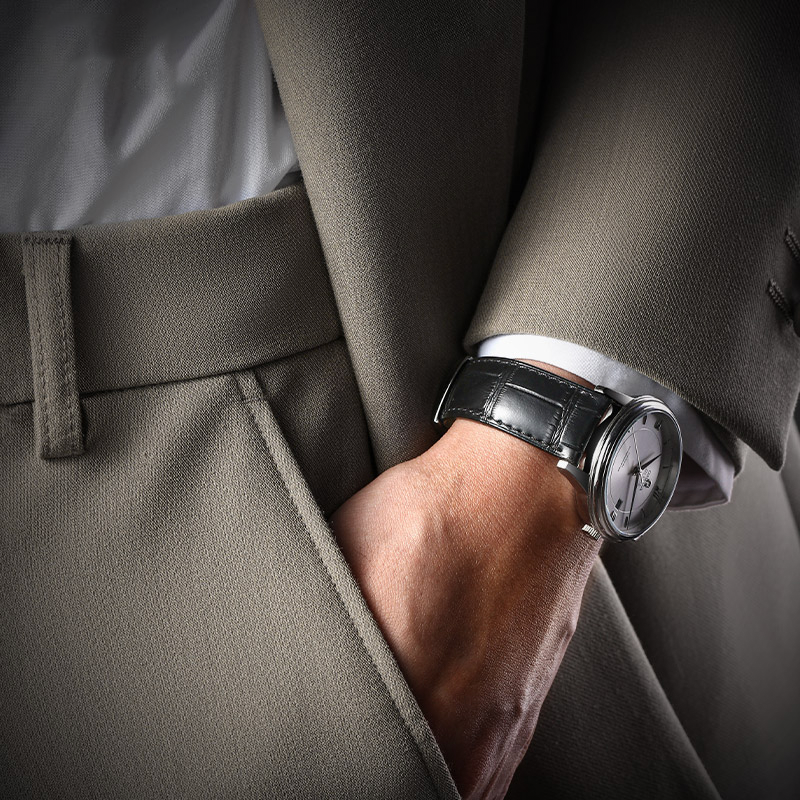 Black Alligator Grain Genuine Leather Strap for Omega Seamaster