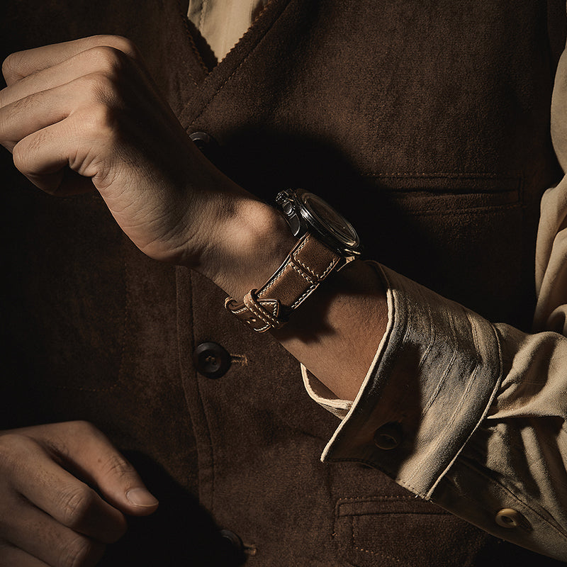 Light Brown Harness Crazy Horse Leather Strap